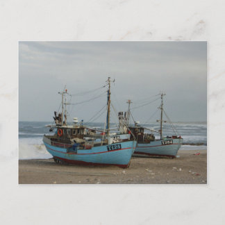 Cartão Postal Navios de pesca do Norre Vorupor, Dinamarca