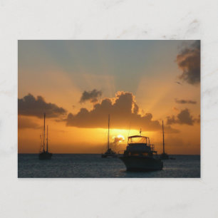 Cartão Postal Navios e paisagens tropicais