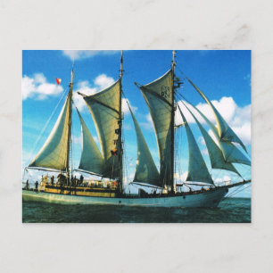 Cartão Postal Navios históricos Vintage, Polônia, "Zarwia Czar