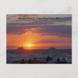 Cartão Postal Navios que passam pelo sol em Cabo maio, NJ