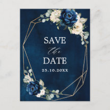 Navy Dourado Champanhe Marfim Rosa Salve a Data