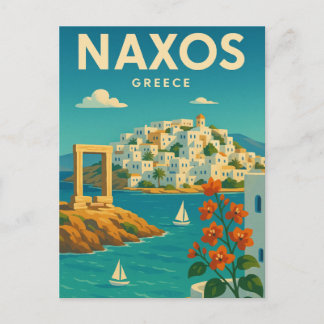 Cartão Postal Naxos Grécia vibrante