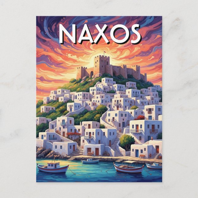 Cartão Postal Naxos Ilhas Gregas Viagem (Frente)