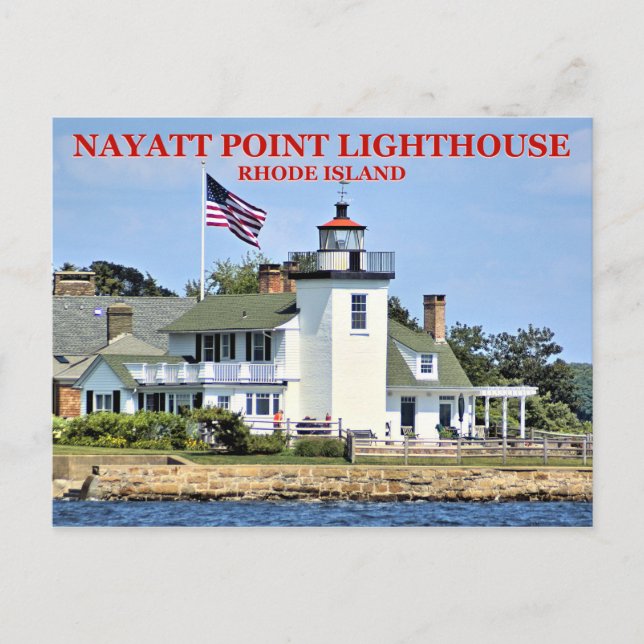 Cartão Postal Nayatt Point Lighthouse, Cartão-postal Rhode Islan (Frente)