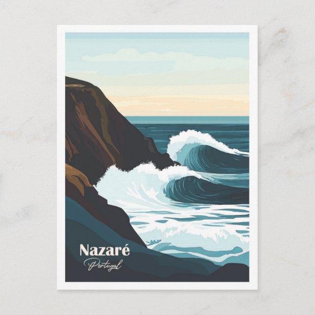 Cartão Postal Nazare Portugal Trabalho de arte Viagem (Frente)