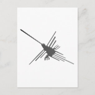 Cartão Postal Nazca Lines Hummingbird Newsprint
