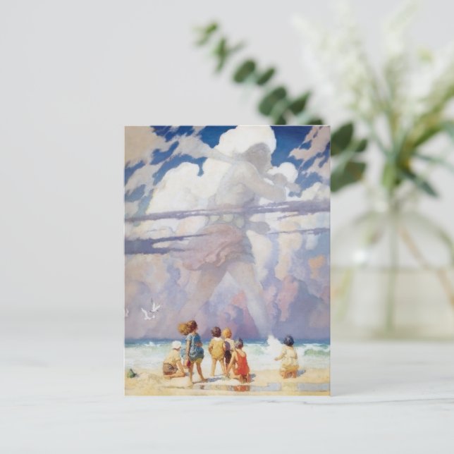 Cartão Postal NC Wyeth, o gigante Trabalho de arte Beach Coastal (Em pé/Frente)