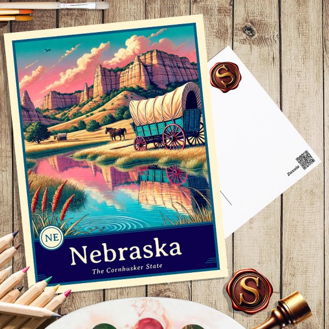 Cartão Postal Nebraska | Cartão-postal Sombreado do Cel do Estil (Criador carregado)