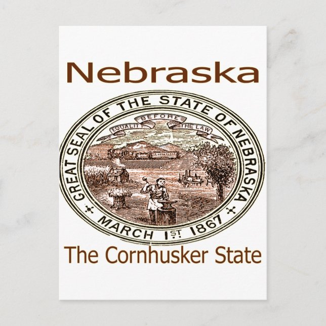 Cartão Postal Nebraska Cornhusker State Seal (Frente)