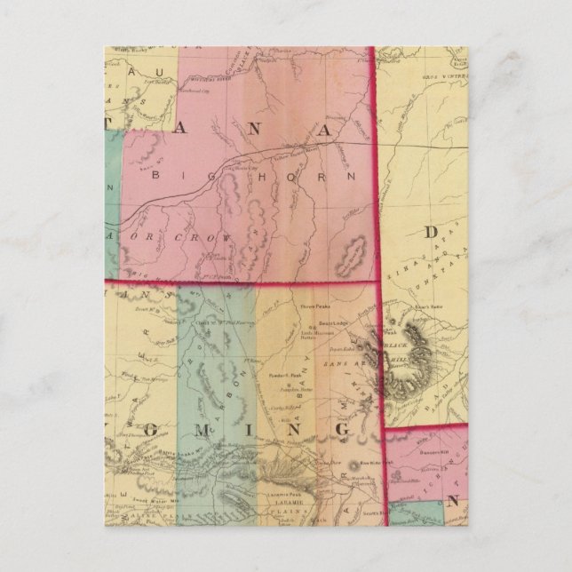 Cartão Postal Nebraska e os Dakotas (Frente)