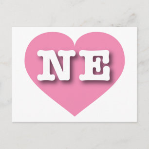 Cartão Postal Nebraska Solid Pink Heart - Big Love