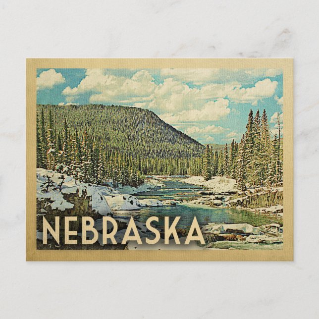 Cartão Postal Nebraska Viagens vintage Snowy Winter Nature (Frente)