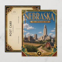 Nebraska Vintage Art Deco Era de Ouro