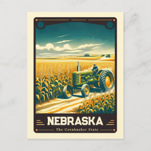 Cartão Postal Nebraska Vintage espirituosa patriótica