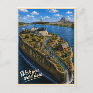 Cartão Postal Nebraska   Wish You Were Here   Série de Estado