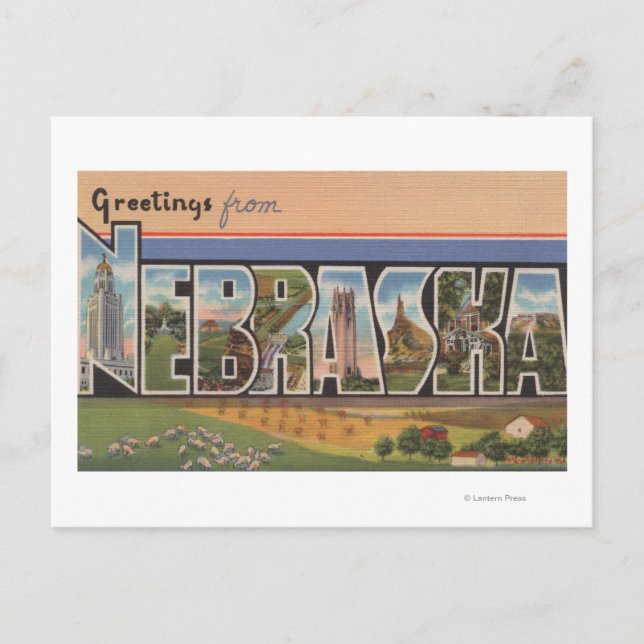 Cartão Postal NebraskaLarge - Letra ScenesNebraska (Frente)