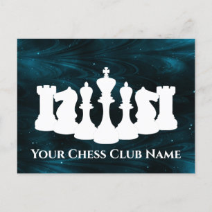 Cartão Postal Nebulosa Azul Personalizada Chess Piece King