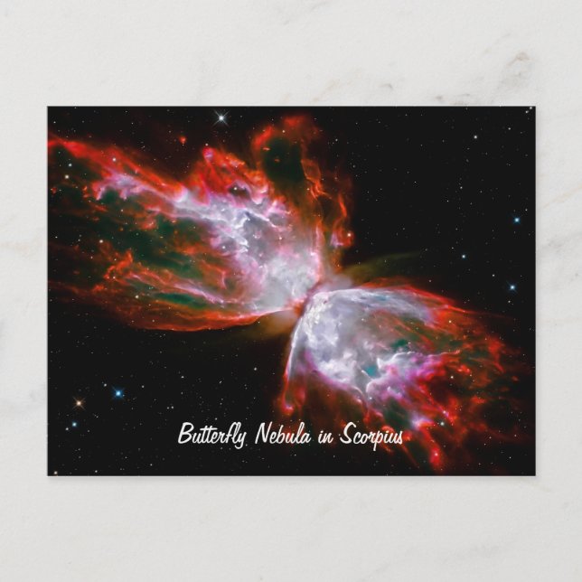 Cartão Postal Nebulosa Borboleta na Constelação Scorpius (Frente)