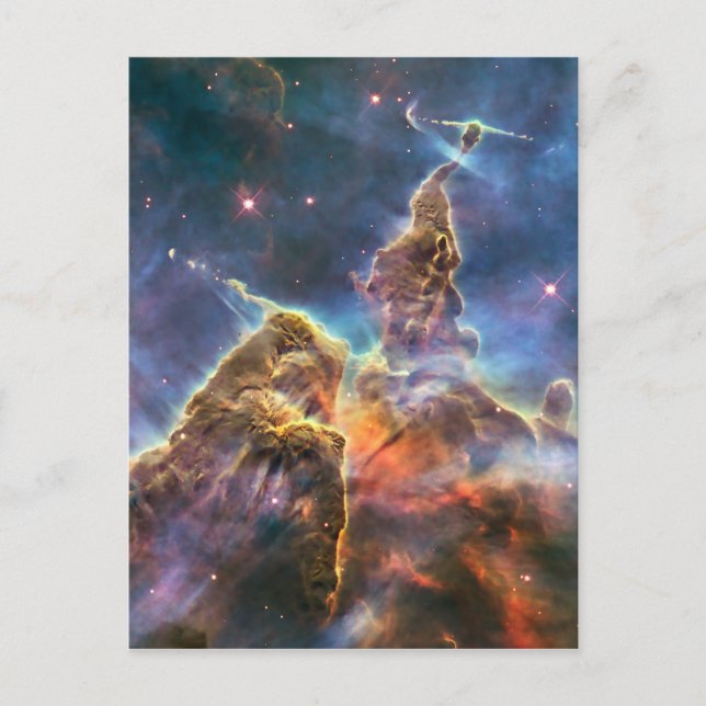 Cartão Postal Nebulosa Carina pelo Telescópio Espacial Hubble (Frente)