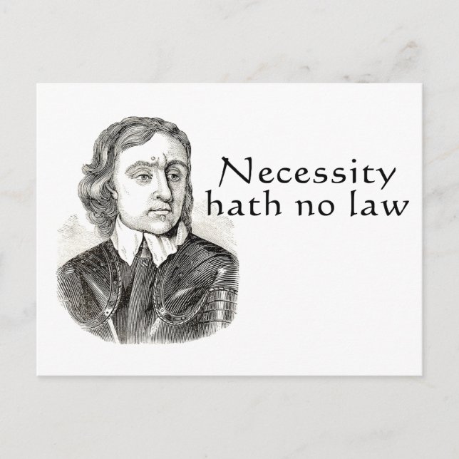 Cartão Postal Necessidade Hath No Law (Frente)