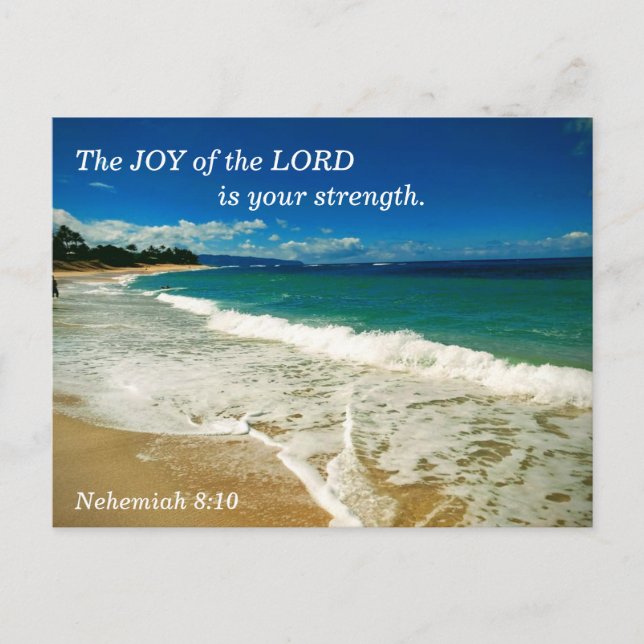 Cartão Postal Neemias 8:10 A alegria do Senhor é a sua força (Frente)