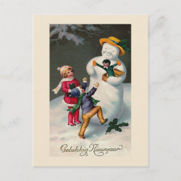 Cartão postal neerlandês "Gelukkig Nieunjaar"