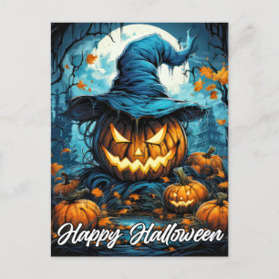 Cartão Postal Nefarious Happy Halloween Pumpkin Illustração