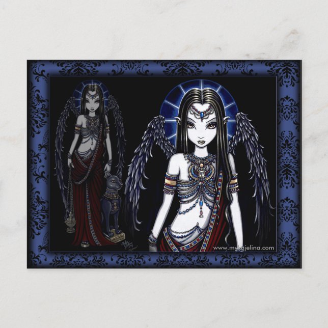 Cartão Postal Nefertari Egípcio Angel Postcard (Frente)