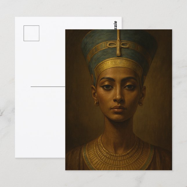 Cartão Postal Nefertiti Vintage Style Art (Frente/Verso)
