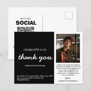 Cartão Postal Negócio de Fotos Personalizadas Pequeno Agradecime