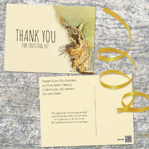 Cartão Postal Negócios de Cuidados com Animais Agradecimento Agu