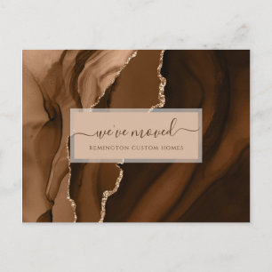 Cartão Postal Negócios Elegantes Que Mudamos Gemstone Dourado