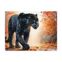 Negra - Jaguar Autumn Watercolor