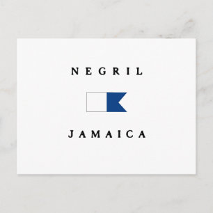 Cartão Postal Negril Jamaica Alpha Dive Flag