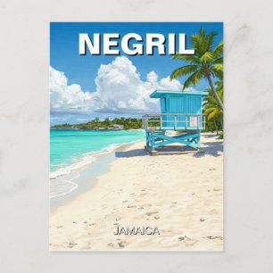 Cartão Postal Negril Jamaica Beach Lifeguard Shack