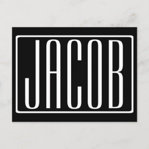 Cartão Postal Negrito e Moderno Seu Nome ou Palavra Branco A P