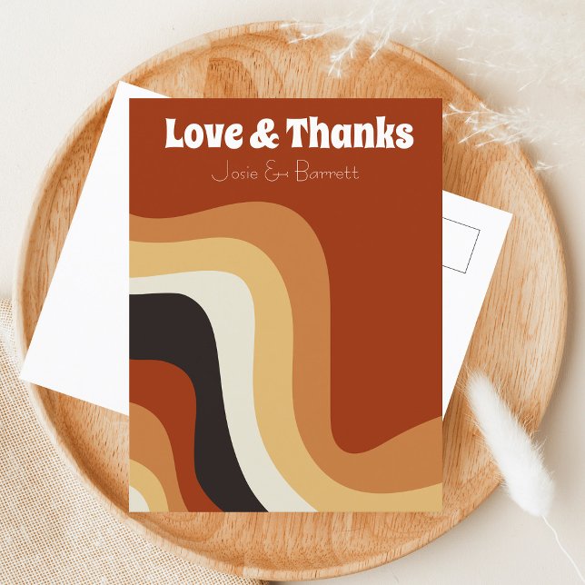 Cartão Postal Negrito Retro Groovy Anos 70 Fotografia de Casamen (Criador carregado)