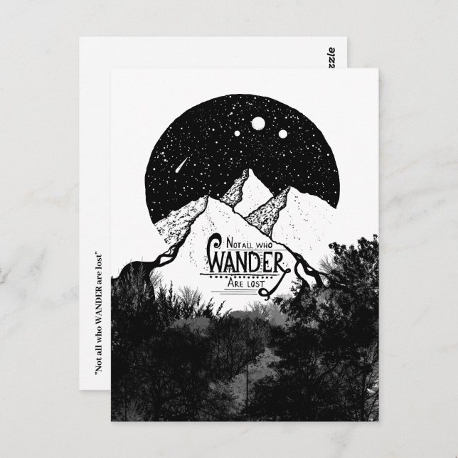 Cartão Postal Nem todos que WANDER estão perdidos na citação da  (Frente/Verso)