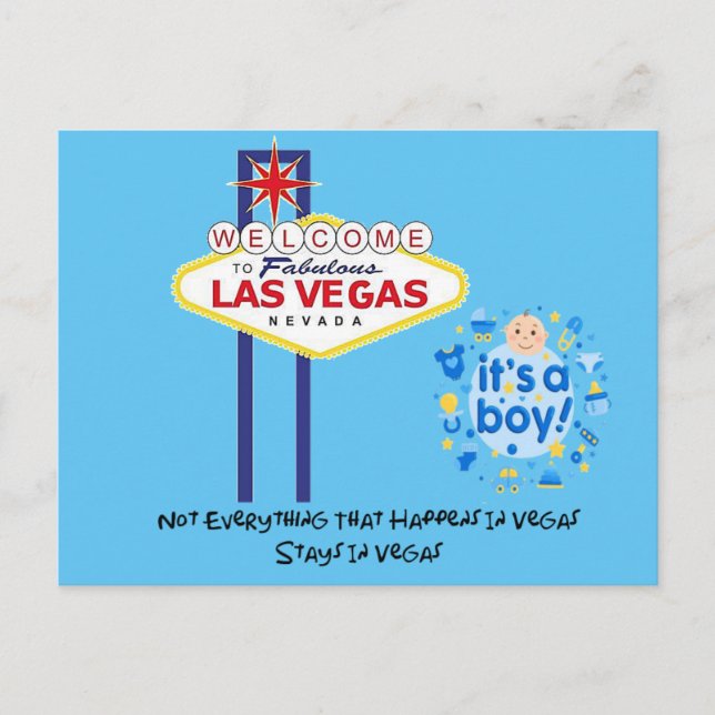 Cartão Postal Nem tudo fica em Vegas É um menino (Frente)
