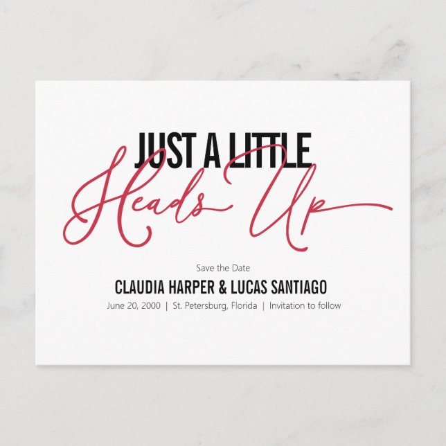 Cartão Postal Nenhum Rico Salvar a Data (Frente)