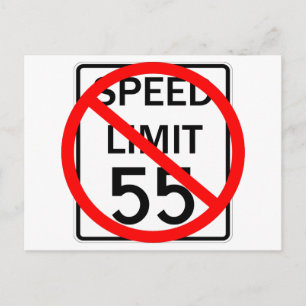 Cartão Postal Nenhum sinal do limite de velocidade de 55 mph