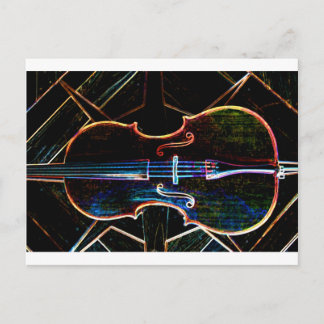 Cartão Postal Neon Cello