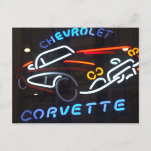 Cartão Postal Neon Corvette
