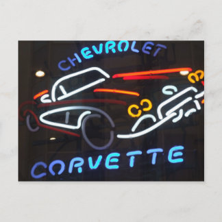 Cartão Postal Neon Corvette