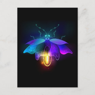 Cartão Postal Neon Firefly a preto