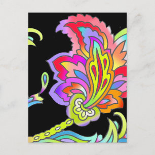 Cartão Postal Neon Flowers