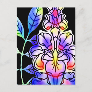 Cartão Postal Neon Flowers