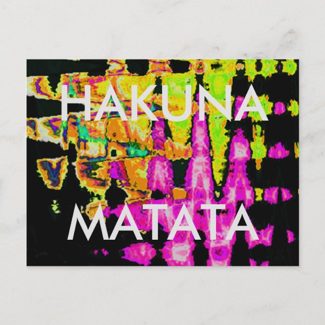 Cartão Postal Neon Glitch Abstrato Art Impressão (Frente)