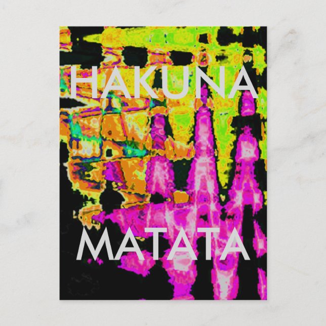 Cartão Postal Neon Glitch Abstrato Art Impressão (Frente)