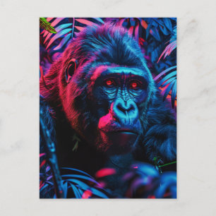 Cartão Postal Neon Gorilla